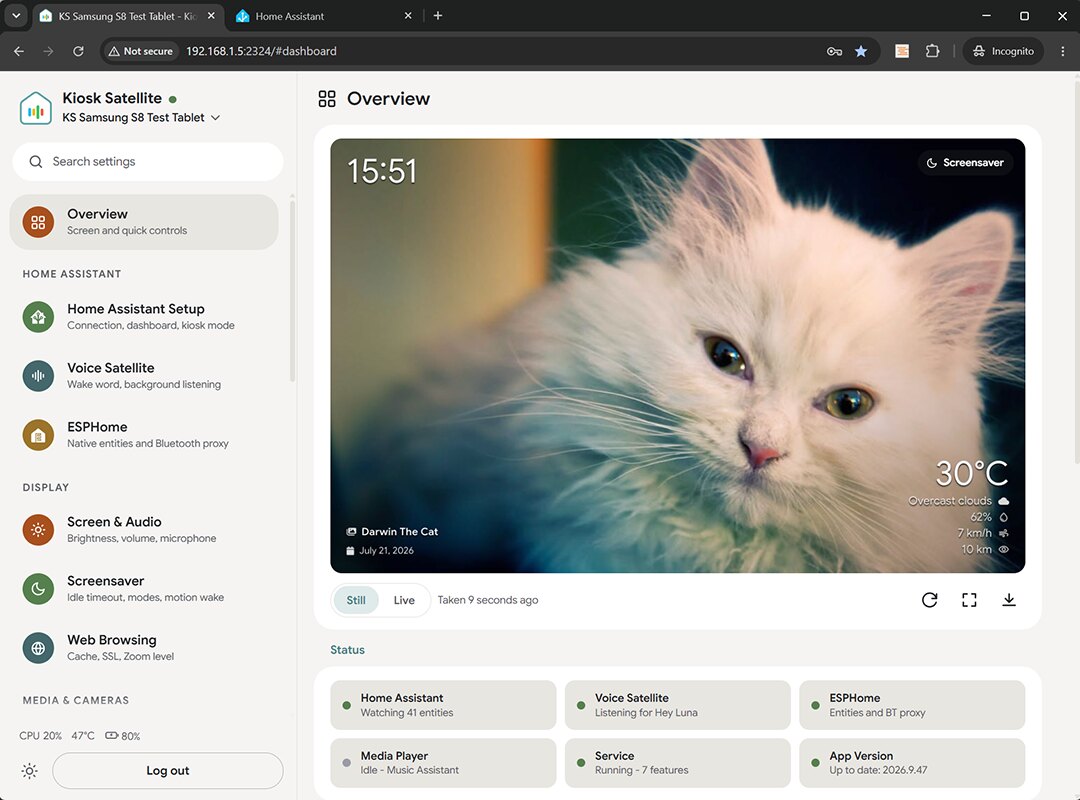 Remote administration overview in a browser